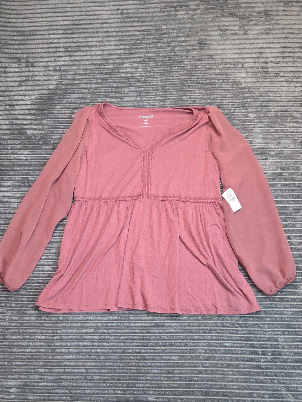 torrid Rose Mauve Peasant-Style V-Neck Blouse